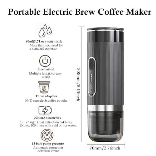 Cafetera expres automática portátil con batería 80 mL miniatura 2
