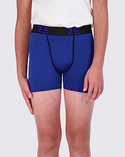 Real Essentials Pacote com 5: Shorts de Compressão para Meninos Jovens, Cuecas Boxer de Desempenho,
