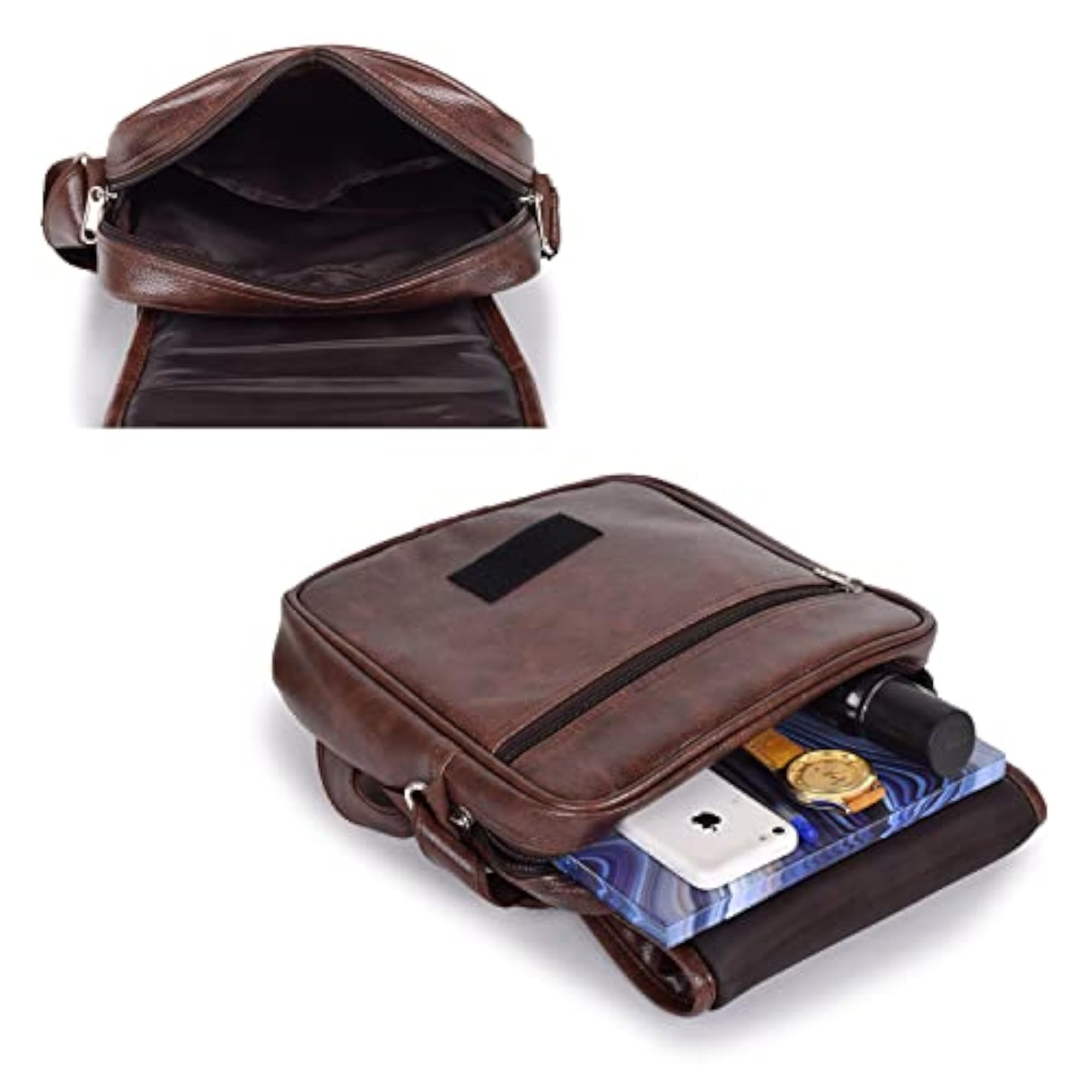 PU Leather Sling Bag for Men & Women, Stylish Messenger Bag