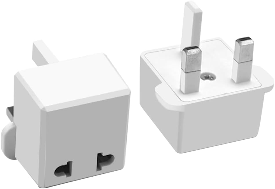 (White-5pcs) US/EU to UK Plugs Adapter EU to UK Plugs Power Converter Plugs 2 Pin Socket US to UK Travel Adapter,UK 3 pin Plug to 2 Hole for China/Japan/USA/Germany