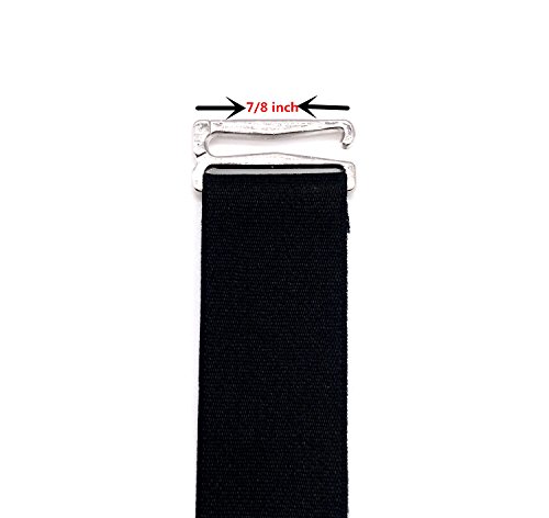 Outman 6 Pcs Adjustable Elastic Garter Belts Corset Body Shaper Garter Clips (Black With Metal Buckle) #TOP2