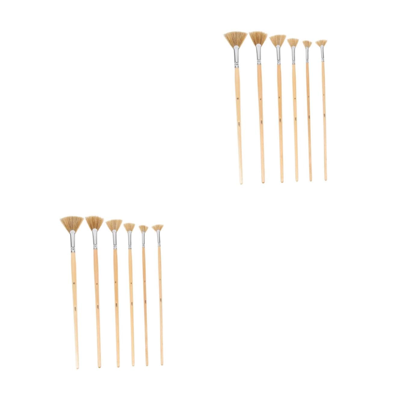 Operitacx 12pezzi Pennello Ventaglio Professionale Per Da Pennelli Multi-funzione Resistenti All Usura Per Progetti Artistici e Pulizia Facile