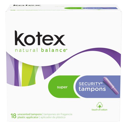Kotex Super Security Unscented Tampon - 18 pads/pk