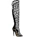 Fashion Thirsty Womens Cut Out Lace Knee High Heel Boots Gladiator Sandals Strappy Size