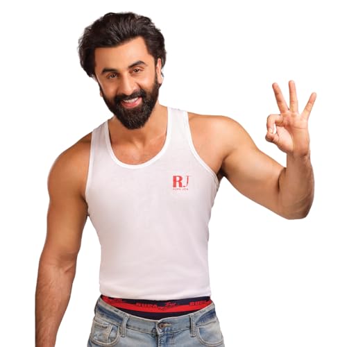 Rupa Jon Men Vest, Round Neck Sleeveless Vest, 100% Cotton, Regular Fit,Assorted Colour,Pack of 3 - Image 6