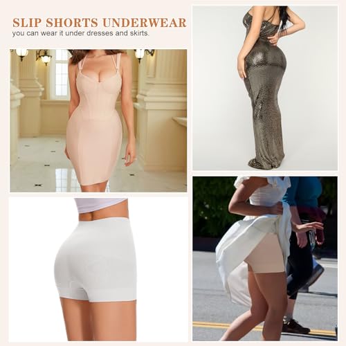 Image of Seamless Shaping Boyshorts Panties for Women Slip Shorts for Under Dresses Tummy Control Underwear Shapewear Shorts