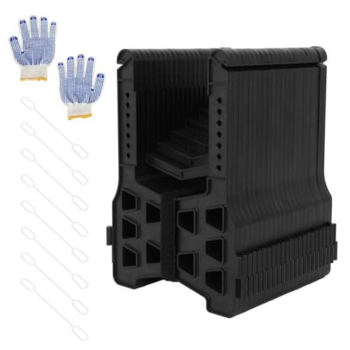 RV Sewer Hose Support, 10 ft RV Septic Hose Support, Camper Sewer Hose Support, Black Height Adjustable Sewer Hose Holder, With Gloves Anchor Rope Organization Strap For Travel Trailers, Motorhome