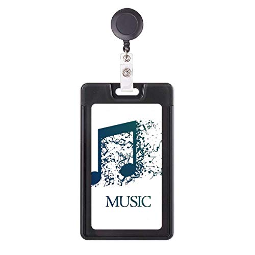 Étui pour badge rétractable robuste Flappg Blue Music Mim blanc