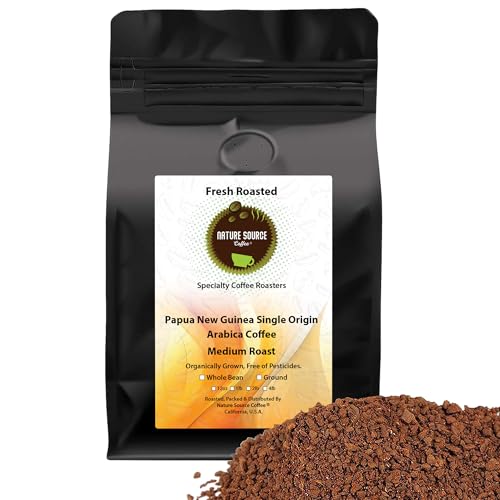 Papua New Guinea Single Origin Arabica Coffee, Medium Roast, Ground, 2lbs 1-Pack