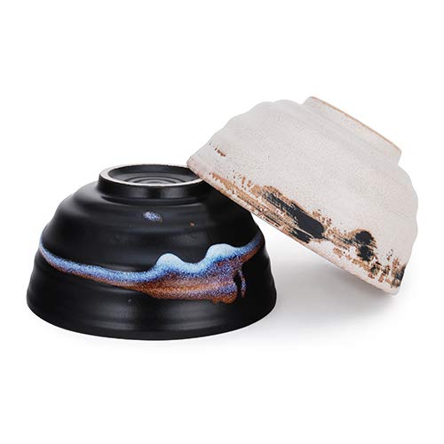 Hinomaru Collection Zen Living Japanese Minoyaki Porcelain 6.25 Inch Noodle Bowls Set Of 2 Traditional Earthenware Reactive Glaze Multi Purpose Household Use Restaurant Supply Made In Japan #TOP4