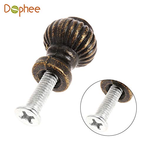 Dophee 6Pcs Antique Round Cabinet Knobs, Pumpkin Pattern Pulls Handles With Screws For Furniture Kitchen Cupboard Drawer Dressers Closet Wardrobe, 14Mm X 19Mm/0.55" X 0.75" #TOP2
