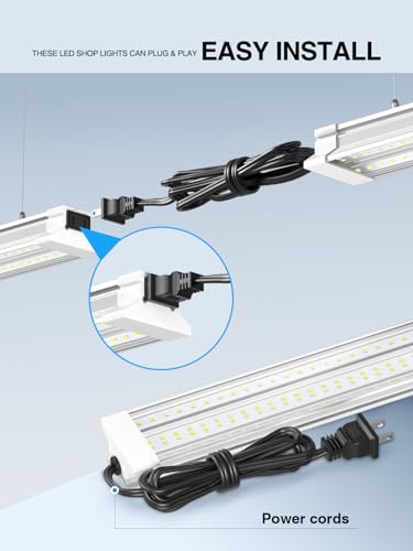 Image of Upgrade Super Bright 6 Pack 60W LED Shop Lights 4FT 9000LM 5000K for Shop | 4' 5000K 48 inch Linkable 4FT LED Shop Light Fixture For Workshop Garage Warehouse Workbench Supermarket Basement Barn