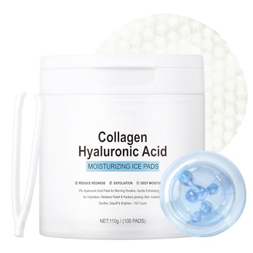 IREV Facial Toner Pads for Exfoliation and Pore Care with Hyaluronic Acid, Salicylic Acid, Collagen, Hydrating Facial Treatment, Pore Minimizer, Redness Relief, Radiant Skin, 100 Count