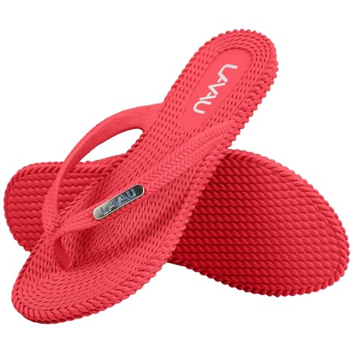 Image of LAVAU Flip Flops for Women, Waterproof Non Slip Thong Sandals for Shower Beach Pool, 100% Recyclable
