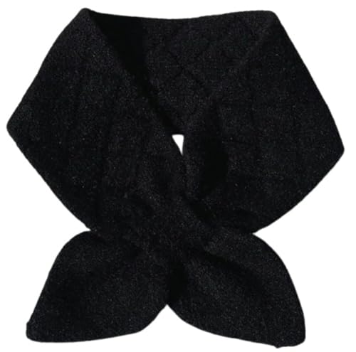 Hycurey Cashmere Knitted Triangle Scarf Shawl Wrap Woman’s Solid Color Plaid Bow Cross Scarf y2k Fall Winter Warm Neckerchief