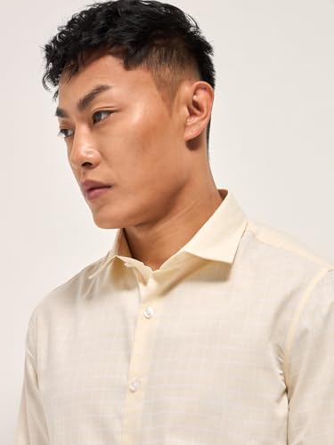 Image of THE BEAR HOUSE Men's Checked Tailored Fit Formal Shirt