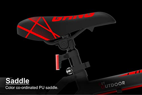 Image of GANG Striker Front-Suspension Dual Disc Brake Single Speed 26T (Frame Size : 18 Inches) Mountain Cycle (Matte Black, Red)