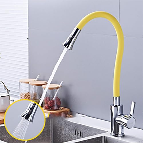 Robinet de cuisine pivotant noir double jet avec bec extensible haute pression