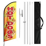 11FT Windless Hot Dog Feather Flag with Flagpole/ Ground Stake/Portable Bag(3.4m)