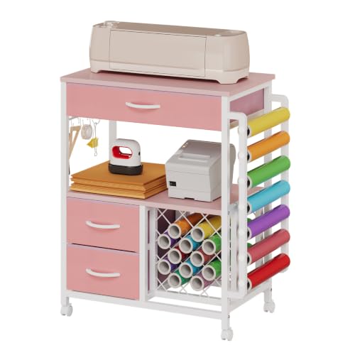 Image of Craft organization and storage Cart Compatible with Cricut Machine Stand