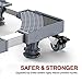 HQO LOVL Upgrade Fridge Stand Mobile Base with 8 Locking Wheels and 4 Strong Feet 27.5”-35.4” Adjustable Furniture Dolly for Washer Dryer Washing Machine Stand Pedestal, Refrigerator Stand (Black)