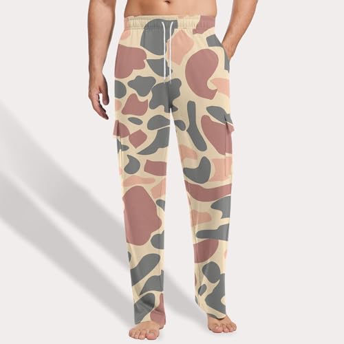 Men's Camo Sweatpants Casual Baggy Jogger Elastic Waist Drawstring Pants Athletic Lounge Trousers Workout Pants2