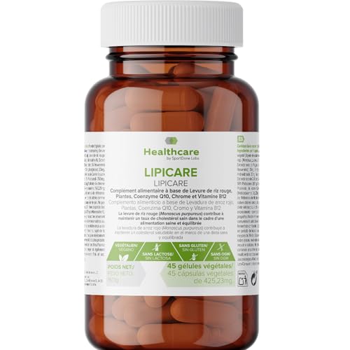 Levadura de arroz rojo - Fórmula con Monacolina K para colesterol normal | Coenzima Q10 vegetal | Policosanol y resveratrol | Cápsulas veganas sin gluten ni lactosa | 45 unidades