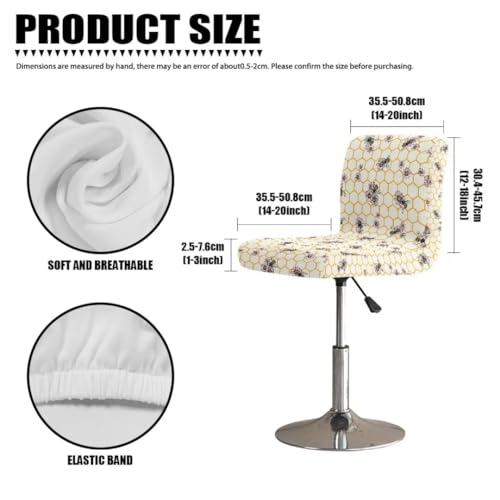 Image of Honeycomb Bee Stools Bar Height Washable Seat Covers for Anti-Scratches Spills Chair Covers with Barstool Covers Slipcovers with Back