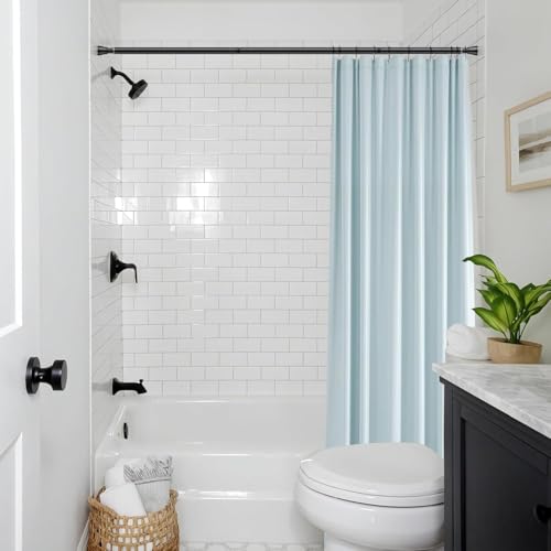 Image of 2 Pack Black Shower Curtain Rod 45 to 77 Inch