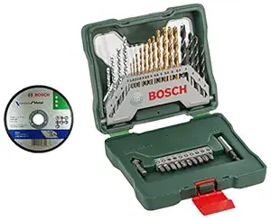 Bosch X30Ti Drill Bit and Driver Bit Set (30-Pieces)+Bosch AG4 Metal 4-inch Cut Off Wheel Set (White, Pack of 10)