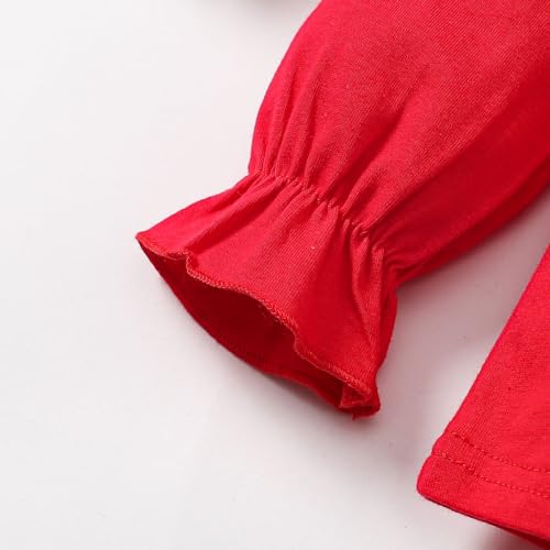 Image of 12M-14Y Toddler Baby Girls Peter Pan Collar Blouse Kids Girl Solid Color Puff Sleeve T-Shirts Casual Tee Tops