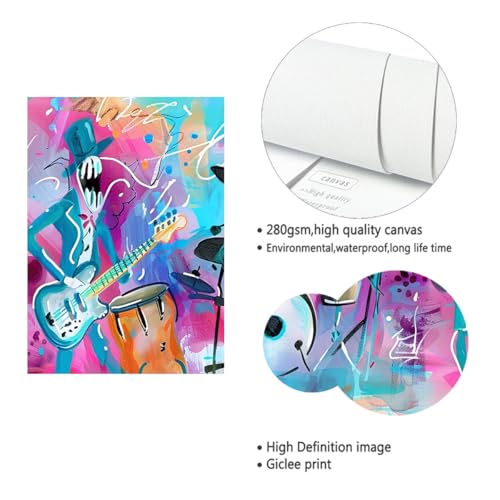 Affiche et impression en toile graffiti colorée art abstrait musique salon 40x50