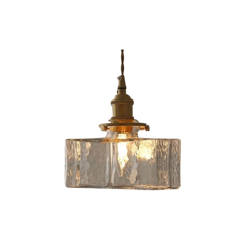 HXYSXHJUO Creative Design Of Glass Chandelier Square Modern Corridor Hall Decorative Simple E27 Socket Ceiling