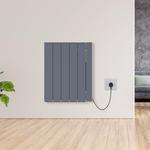 Warmehaus Smart WIFI 1500W Ceramic Radiator Portable Electric Heater Free Standing/Wall Mounted with Programmable Digital Timer