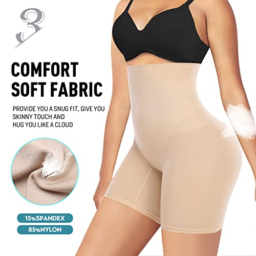 Image of Werena Seamless Shaping Boyshorts Panties for Women Slip Shorts Under Dress Shapewear Shorts