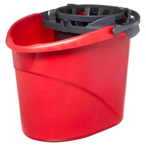 Quick Wring Hands-Free Mop Bucket 2.5 Gallon Red, Mop Bucket