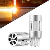 新型 T20 ピンチ部違い LED ウインカー バルブ ハイフラ防止 抵抗 キャンセラー 内蔵 ステルス 12V 冷却ファン搭載 LEDウィンカー 無極性 アンバー 2個1セット (T20兼ピンチ部違い)