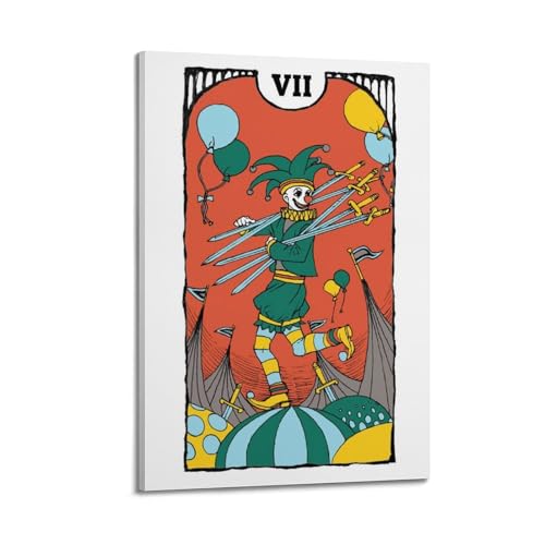 Poster de clown dessin animé art mural moderne JIDUHON tableau toile cadre 20x30