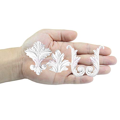 Funshowcase 4 Cavity Vintage Curlicue Lace And Scroll Silicone Mold For Cake Border Cupcake Topper Decoration, Sugar Paste, Chocolate, Fondant, Resin, Polymer Clay Projects #TOP5