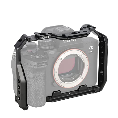 Image of NICEYRIG Compact Cage for Sony Alpha 7V / 7R V /Alpha 7 IV /Alpha 7S III with NATO Rail Double Cold Shoe - 497