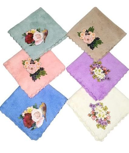 Lepax Soft Velvet printed Handkerchief Women Soft Cotton Hankies Ladies hanky set of 2 design and color random ||N506-image-25