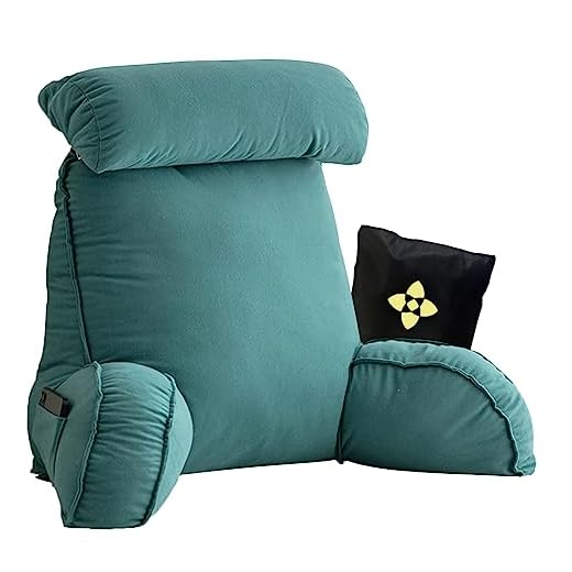 Almohada de Lectura para Reposo en Cama - Cojín Lectura Cama con Bolsillo y Funda Lavable - Cojín de Respaldo en Cama/Sofá/Suelo - Almohadas de Espalda para Lectura 75 x 40 x 50 cm