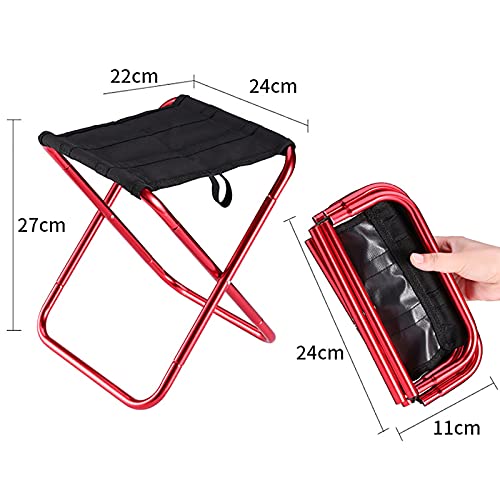 Chaise de camping pliante compacte et robuste coloris rouge