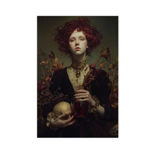 Poster sur toile femme rousse pour décoration murale chambre