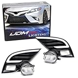 iJDMTOY JDM OEM-Spec 15W High Power LED Fog Light Kit w/White/Amber Switchback LED Daytime Running Light Bezels Compatible With 2018-2020 Toyota Camry SE XSE TRD Trims