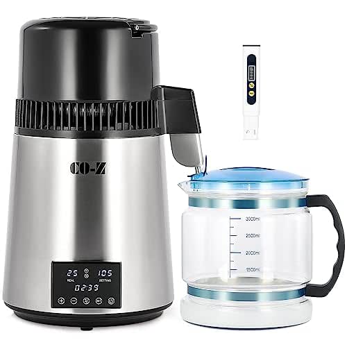 CO-Z Water Distiller, 1750W Countertop Distilled Water Machine with Glass