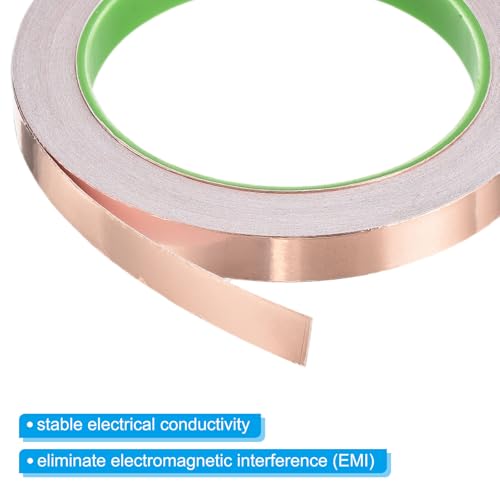 Image of PATIKIL Copper Foil Tape 0.59 Inch x 66 Feet 0.05mm Thick Double Sided Conductive Adhesive EMI Shielding for Electronics, Circuits, Grounding