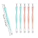 Allstarry 30 Pieces Nail Cuticle Trimmer Remover Plastic Handle Cuticle Pusher Dead Skin Cuticle Knife Nail Cleaner Removal Fork Nail art Tools for Girls Women and Men - Light Blue and Soft Peach