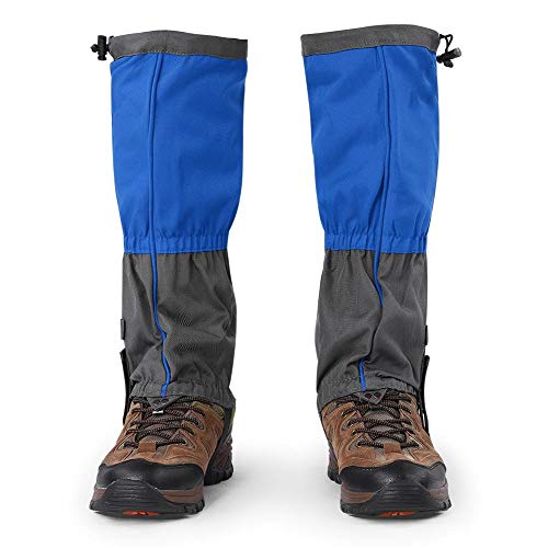 Dilwe 1 Pair Outdoor Leg Gaiters Waterproof Windproof Snow Boot Gaiters for Hiking, Walking, Hiking, Camping, Climbing, Hunting, Fishing(Blue)
