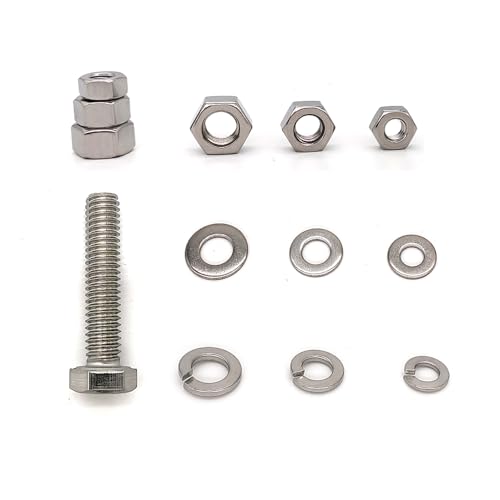 HVAKHVA 304 Stainless Steel 1/4-20, 5/16-18,3/8-16 Hex Head Nuts and Bolts Assortment Kit, Bolts and Nuts with Flat & Lock Washer Assortment with Storage Case - Image 4